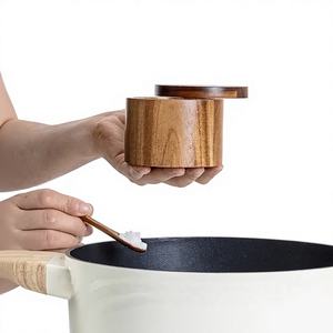 Tarro de Almacenamiento de Sal y Pimienta Ecológico de Madera de Acacia con Cuchara - Product Image 1