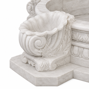 Fuente de jardín exterior con esculturas de figuras clásicas y fuente de agua en mármol blanco para plaza - Product Image 4
