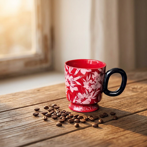 Tasse à café en porcelaine sur pied, style européen vintage, motif tulipe, pour couple, cadeau souvenir, résistante aux hautes températures - Product Image 4