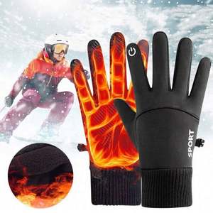Gants d'hiver chauds à doigts complets, imperméables, coupe-vent, pour le cyclisme, les sports de plein air, la course à pied, la moto, le ski, avec écran tactile, en polaire et dacron - Product Image 1