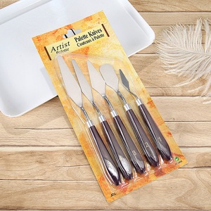 5 قطع مكشطة الطلاء مزيج سكاكين لوحة الفن الاكريليك النفط الغواش مجموعة مكشطة الرسم - Product Image 5