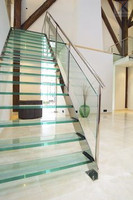 Escaliers de luxe européenne, design d'escalier incurvés d'intérieur en verre