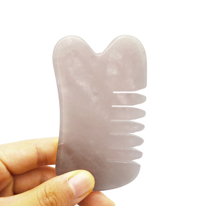 Vendita calda di alta qualità di quarzo rosa naturale Guashsa pettine di massaggio - Product Image 4