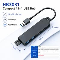 Hub USB 3.0 de 4 Puertos al por Mayor, Chip GL3510, 5Gbps de Alta Velocidad, Adaptador Divisor Dual Tipo C a Doble USB A para Laptop