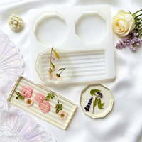 Moule en silicone rond pour sous-verre, décoration artisanale DIY avec fleurs séchées, combinaison de sous-verres décoratifs pour la maison