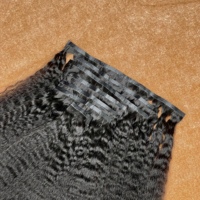 Extensions de cheveux humains vierges 100 % naturels 12A vietnamiens, lisses crépus, densité 150, à clipser, vente en gros