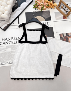 Vestido chic sin mangas de punto, top con borde festoneado y detalle de bolsillo, prendas de punto cómodas para damas, ropa exterior versátil - Product Image 2