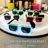 Lunettes de fête disco EL lumineuses en plastique, alimentées par piles, feuille de lumière froide flexible, vente chaude pour soirées dansantes