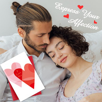 Carte de vœux pour la Saint-Valentin Ensemble combiné de messages de bénédiction d'amour avec enveloppe Carte de remerciement d'anniversaire