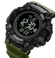 Montre numérique sportive Skmei 2037 résistante à l'eau avec boussole, alarme et bracelet en plastique