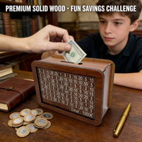 Tirelire en bois personnalisée pour enfants, idéale pour ranger billets et pièces de monnaie (EURO, USD, GBP) - Meilleure vente