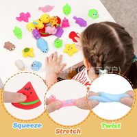Ensemble de 30 jouets en TPR souple à presser, formes d'animaux mignons, jouets anti-stress pour enfants