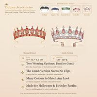 Duiyan – bijoux de cheveux polyvalents 2 en 1, style diadème avec peigne intégré, pour Halloween, fête d'anniversaire, pour femmes