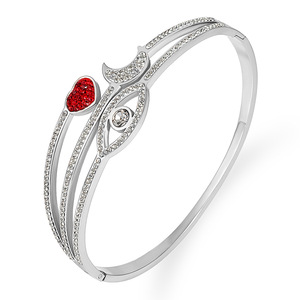 Trendiges Mond- & Herz-Kristall-Armreif aus 316L Stahl, Hypoallergen, Anti-Allergie, Offener Armreif für Mädchen und Frauen, Modeschmuck-Geschenk - Product Image 5