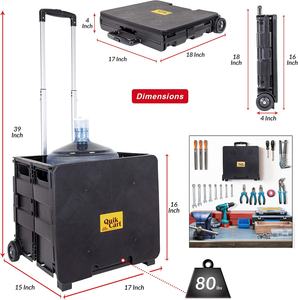 <span class=keywords><strong>Caisse</strong></span> roulante pliable <span class=keywords><strong>sur</strong></span> roues pour enseignants Panier fourre-tout d'une capacité de 80 lb, fabriqué à partir de plastique robuste utilisé comme siège - Product Image 4