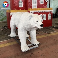 Modèle de simulation animale grand format en plastique, Ours polaire SH280, pour zones scéniques, centres commerciaux, places de ville, grandes surfaces