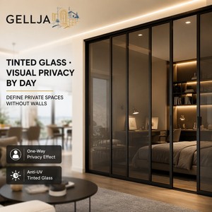 Sistema di Porte Scorrevoli per Patio dal Design Moderno per Esterni a Filo Muro in Lega di Alluminio con Doppio Vetro Temperato Impermeabile per Cucina - Product Image 5