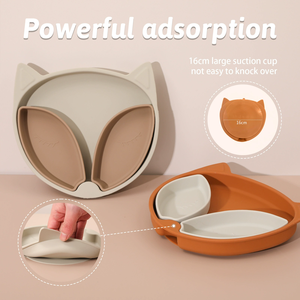 Adorable assiette en silicone avec ventouse pour bébé, séparateurs amovibles pour bébés et tout-petits - Product Image 3