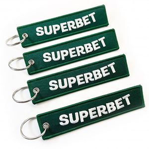 2026 Promotional <b>Custom</b> Personalizedcustom Logo Embroidery Fabric Woven <b>Key</b> Airplane Jet Tag Embroidered Keychain - Product Image 2