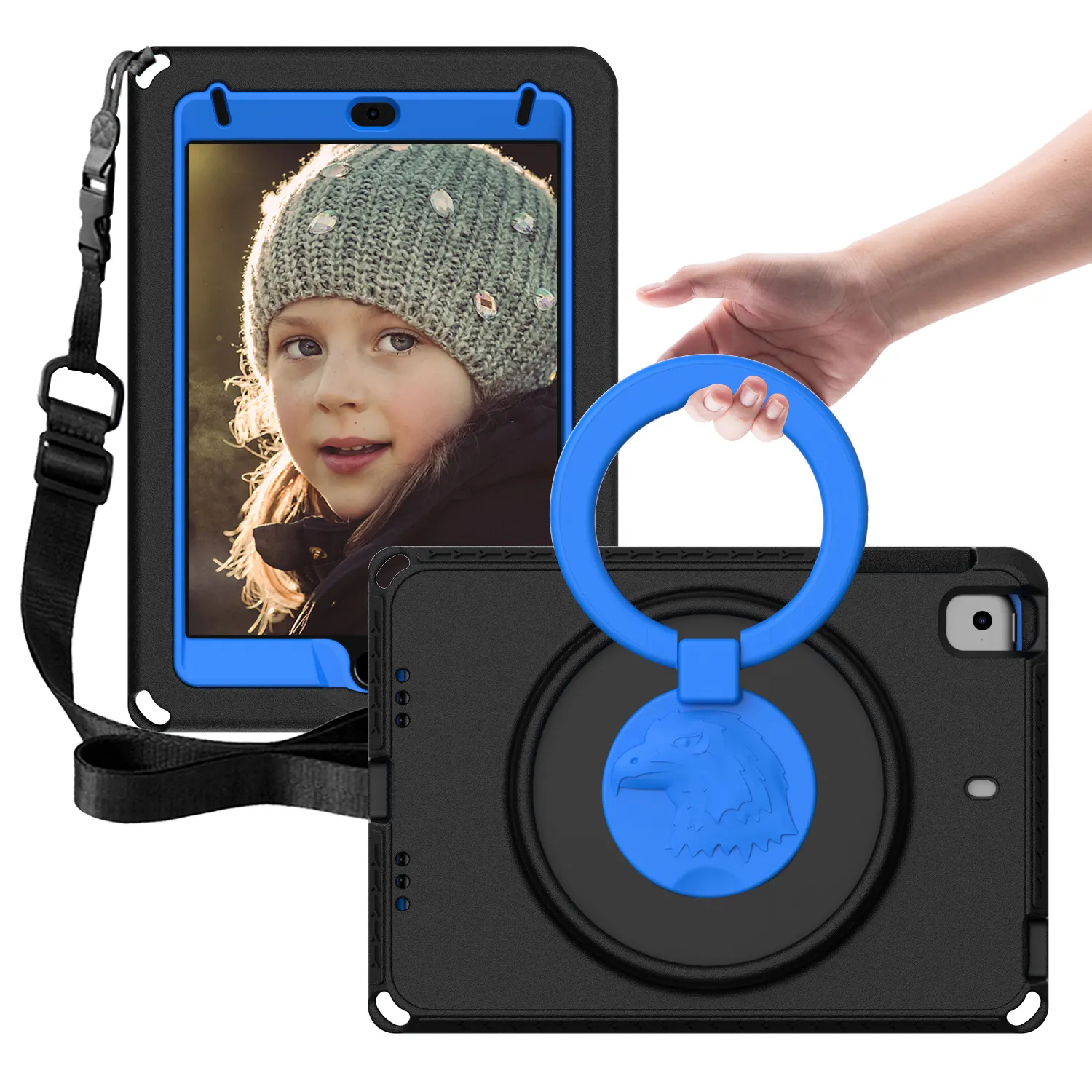 360 Rotatable Folding Handle Grip Kids Shockproof Tablet Cases For iPad MINI 1 2 3 4 5th Gen Full Protect Cover