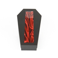 Boîte Cadeau en Forme de Cercueil Crown Win avec Intérieur en Soie pour Emballage Floral, Boîte Funéraire avec Fenêtre, Doublure en Satin, Boîtes en Papier Biodégradable