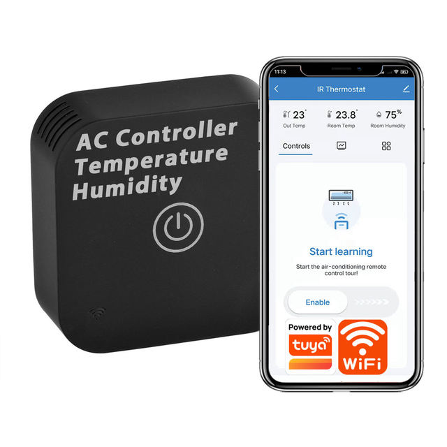 TY-TS06 Pro Tuya WiFi IR Thermostat AC Controller Remote Control Fixed Code Temperature Humidity Sensor Smart Life Voice Control