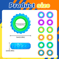 Produit Tendance 2026 Nouveautés Bague Fidget Spinner 6, 12 ou 18 pièces par lot Jouet Sensoriel Anti-Stress Rotatif en Silicone pour l'Autisme