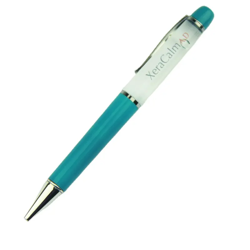 Een glijdende case tonen een floatinc scène inkt vloeibare drijvende promotionele pen