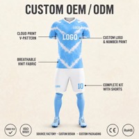 Ensemble de maillots de football personnalisés OEM ODM, respirant, imprimé motif nuage en V, kit uniforme de football, logo personnalisé, nom, numéro, équipe sportive