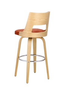 Hiện đại Walnut ván ép điều hành xoay ghế có thể điều chỉnh nhà bếp thanh phân với PU da/vải Thanh ghế - Product Image 6