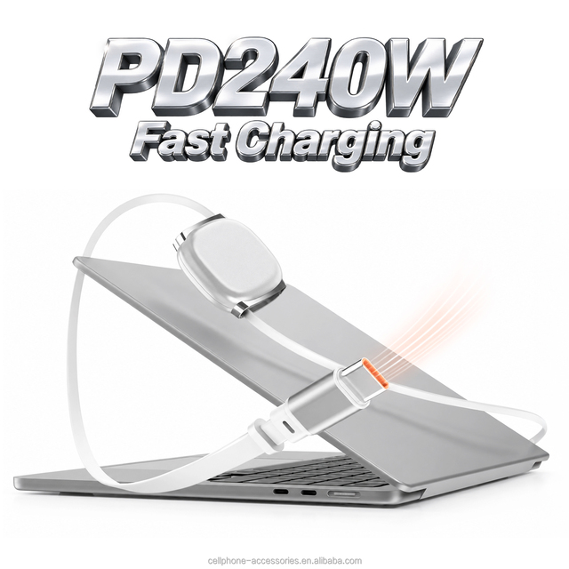 240W USB C Cable PD Fast Charging Retractable Cord 480Mbps Data Sync 3 Lengths for Laptop Tablet Smartphone