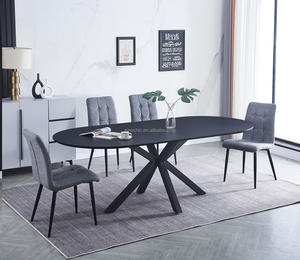 Marble Glass <strong>Narrow</strong> Table KD Metal Small <strong>Dining</strong> Table Set 4 <strong>Chairs</strong> Fixed Extendable Adjustable <strong>Dining</strong> Table - Product Image 1