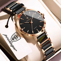 Montre pour femme Poedagar 505, boîtier en alliage, bracelet en acier inoxydable, étanche, quartz, élégante, montre sélectionnée pour femme, cadeau