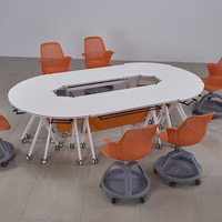 Bureau de réunion moderne extensible de forme ronde Table de formation pliante de conférence empilable