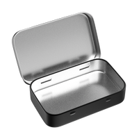 Boîte en étain rectangulaire à charnière de petite taille 94*61*20mm, conteneurs en étain pour clé USB, boîtes en étain recyclables de qualité alimentaire pour