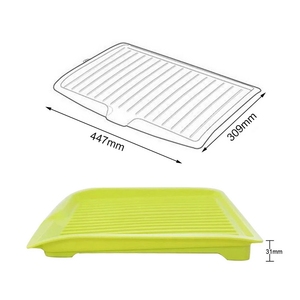 1 pièce Égouttoir à vaisselle multifonctionnel en plastique pour cuisine, <span class=keywords><strong>grand</strong></span> égouttoir de séchage pour évier, rangement de comptoir, plateau de récupération des gouttes - Product Image 6