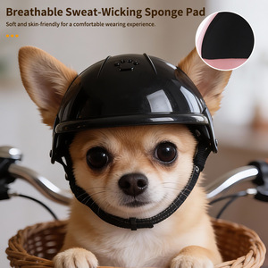 Casque pour animaux de compagnie pour chiens et chats, noir, petit, double usage, coupe-vent, pour moto, utilisation en extérieur - Product Image 3