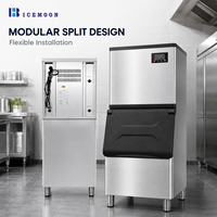 Máquina de Hielo Comercial Profesional de 136 kg/24 h, Máquina de Hielo en Cubos de Acero Inoxidable de 300 lb para Restaurante, Directo de Fábrica