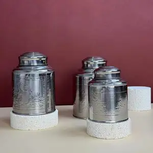 Dễ Dàng Làm Sạch 500G Nhà Bếp Lưu Trữ Jar Canister Bán Buôn Không Độc Hại Trà Cà Phê Đường Xi Lanh Hình Dạng Với Đôi Nắp