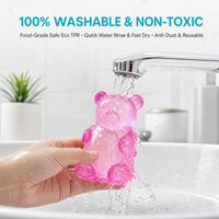 Jouet Squishy Ours Translucide Rose Bleu Jaune – Cadeau Nouveauté Doux à Presser Anti-Stress pour Enfants et Adultes – Vente au Détail et en Gros
