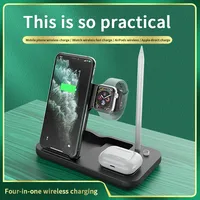 Nouveauté : Station de charge sans fil pliable 4-en-1 15W IQ à charge rapide pour téléphone portable, montre connectée, stylo et écouteurs, certifiée FCC/CE