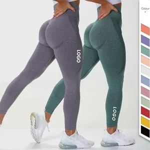 Collant femme personnalisé Fitness Yoga Wear femmes gym leggings taille haute Yoga pantalon Scrunch bout à bout sans couture yoga leggings pour les femmes