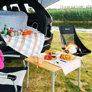 Portable <strong>Folding</strong> Bamboo <strong>Table</strong> With Adjustable Height Aluminum <strong>Legs</strong> <strong>for</strong> Camping Picnic or Home Furniture <strong>Table</strong> - Product Image 4