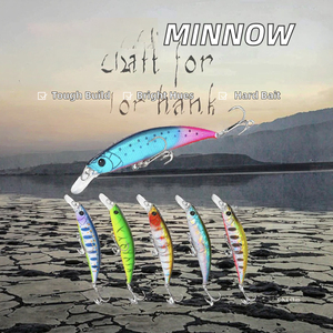 Leurre de pêche coulant Minnow 10g 70mm en ABS, crankbait pour la pêche au bar, à la <span class=keywords><strong>truite</strong></span>, au brochet et au rockfish en rivières et lacs - Product Image 2
