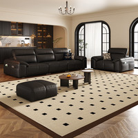 Vente en gros de canapés personnalisés en cuir véritable ensemble de canapés Turquie noire meubles de maison ensemble de canapés salon moderne