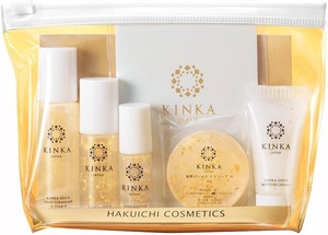 Coffret de soins japonais à la feuille d'or : Nettoyant visage, Tonique, Sérum, Crème hydratante à l'acide hyaluronique et au collagène – Kit de voyage pour essayer les soins de la peau - Product Image 3