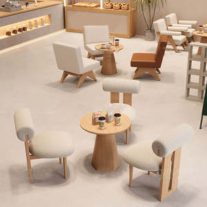 Estilo nórdico Bar Lounge Area Cafetería Comercial Cuero Restaurante Sofá Cabina Asientos - Product Image 2