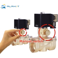 Alahot OEM ODM Válvula solenoide de anulación manual 12V 24V 220V Válvula de agua NC resistente a la corrosión de alta temperatura