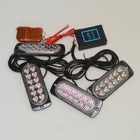 Blanc et jaune 12LED feux latéraux de voiture de jour mi-grille clignotant télécommande sans fil LED lumières stroboscopiques accessoire