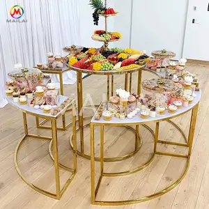 حامل لطاولة الحلويات لتزيين حفلات الزفاف, حامل لطاولة الحلويات ، مجموعة مكونة من خمس قطع لوضع الكعكة في حفلات الزفاف